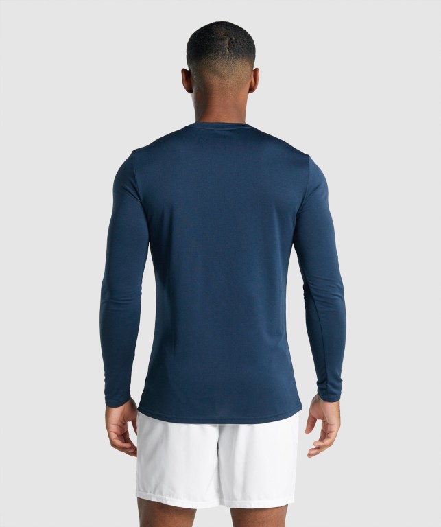 Gymshark Arrival Graphic Men's T Shirts Navy | UAE-87NXRE