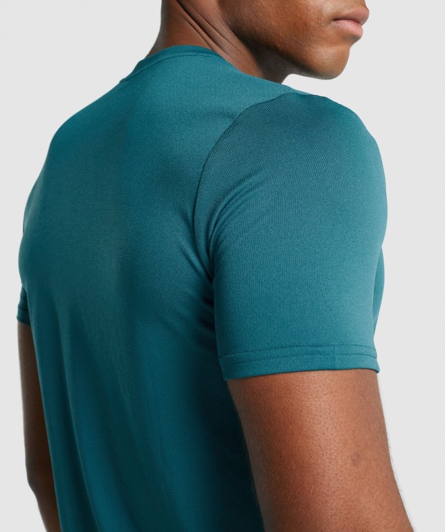 Gymshark Arrival Graphic Men's T Shirts Turquoise | UAE-94OKYH