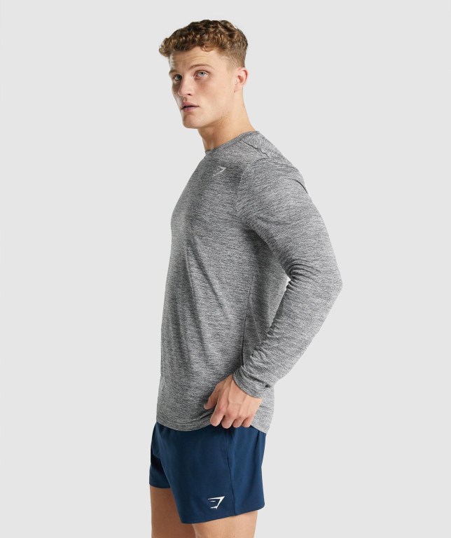 Gymshark Arrival Marl Men's T Shirts Grey | UAE-67RGYA