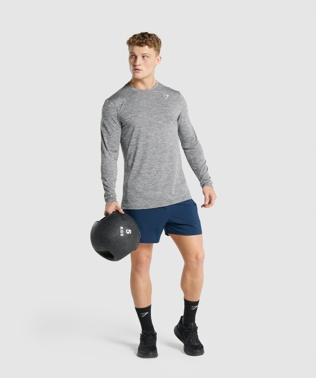 Gymshark Arrival Marl Men's T Shirts Grey | UAE-67RGYA