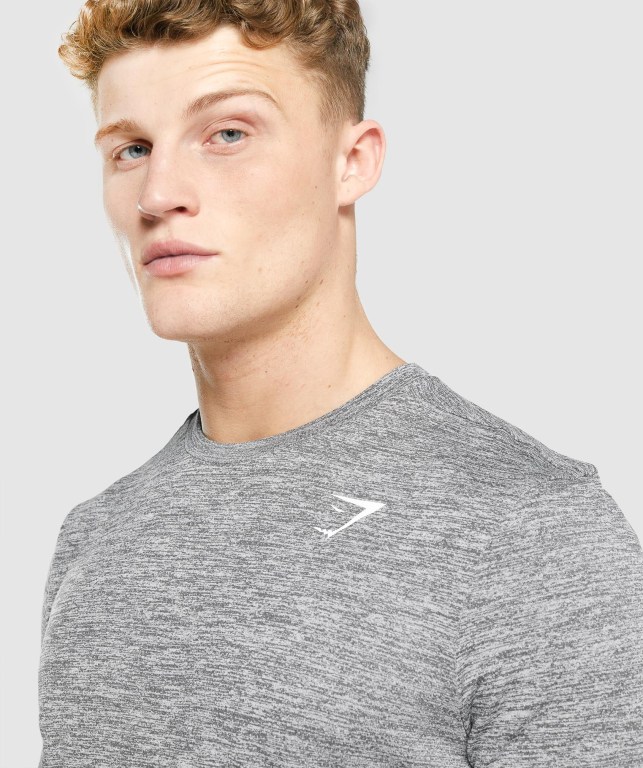 Gymshark Arrival Marl Men's T Shirts Grey | UAE-67RGYA