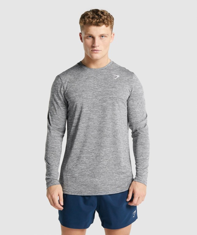 Gymshark Arrival Marl Men\'s T Shirts Grey | UAE-67RGYA