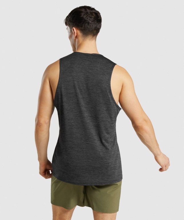 Gymshark Arrival Marl Men's Tank Tops Black | UAE-12MCPN