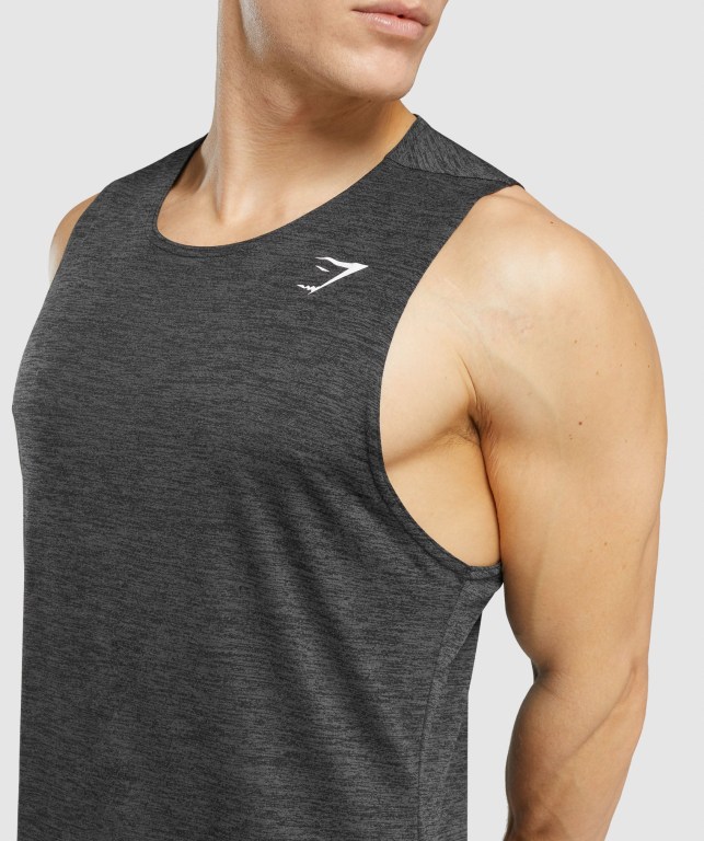 Gymshark Arrival Marl Men's Tank Tops Black | UAE-12MCPN