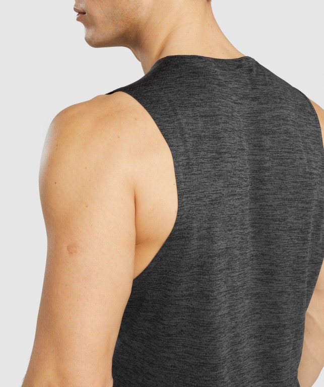 Gymshark Arrival Marl Men's Tank Tops Black | UAE-12MCPN