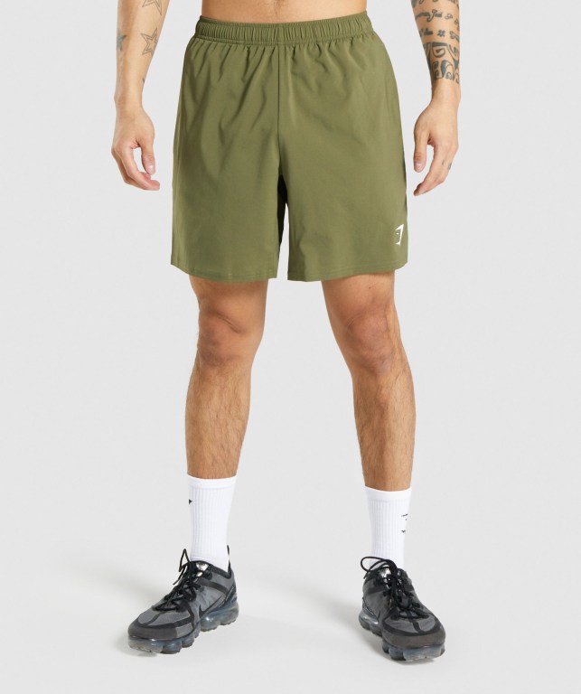 Gymshark Arrival Men's Shorts Dark Green | UAE-26CMXH