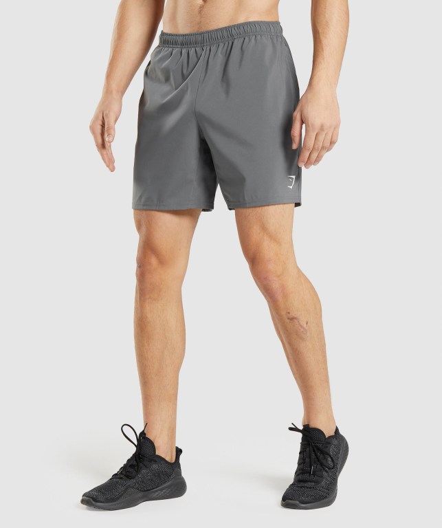 Gymshark Arrival Men\'s Shorts Grey | UAE-39HXQZ