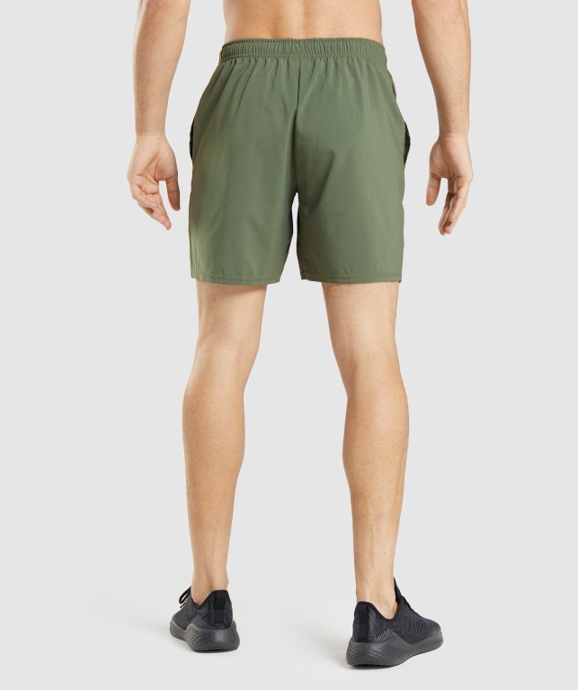 Gymshark Arrival Men's Shorts Olive | UAE-10LDWM