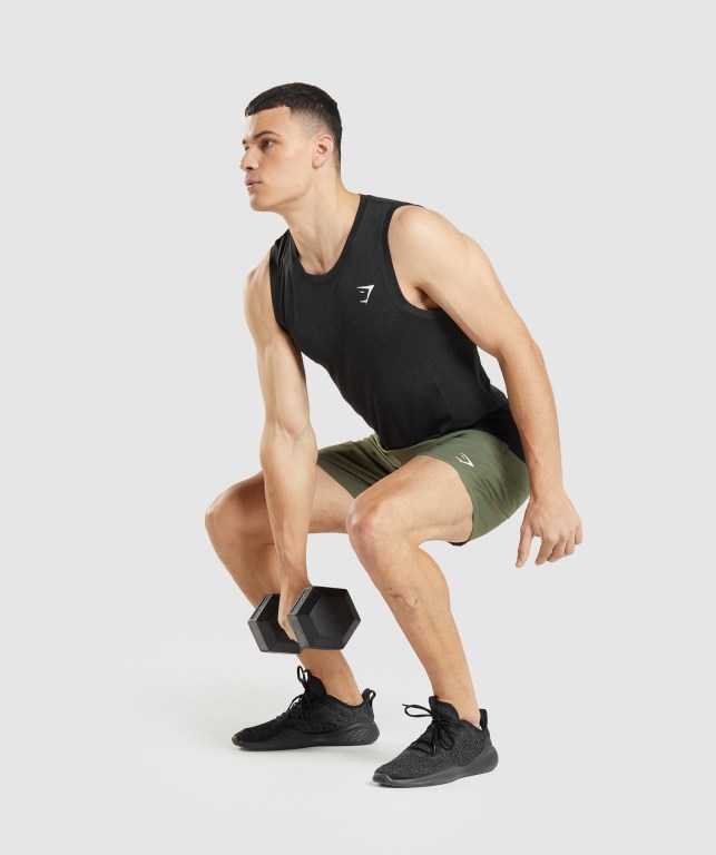 Gymshark Arrival Men's Shorts Olive | UAE-10LDWM