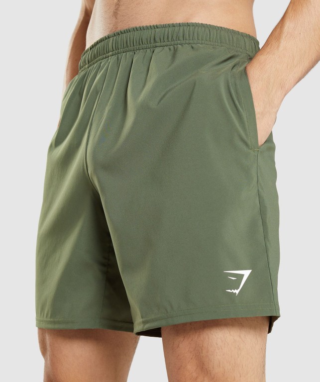 Gymshark Arrival Men's Shorts Olive | UAE-10LDWM