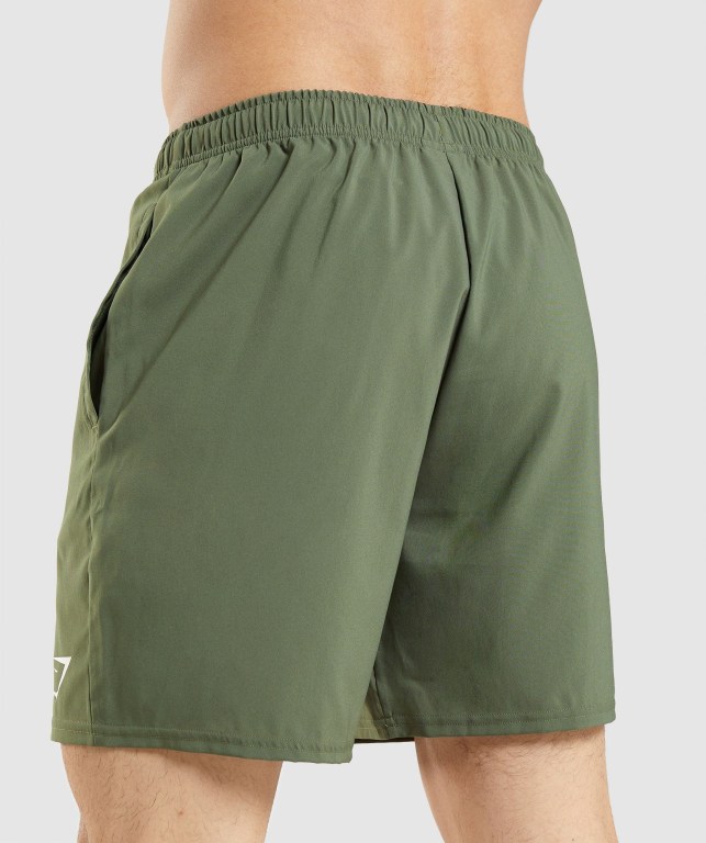 Gymshark Arrival Men's Shorts Olive | UAE-10LDWM