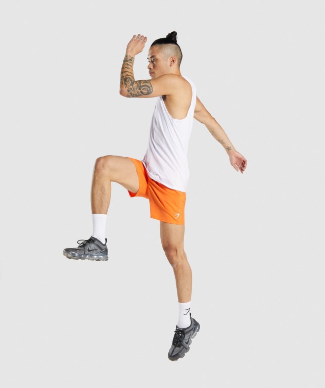 Gymshark Arrival Men's Shorts Orange | UAE-85UVCR