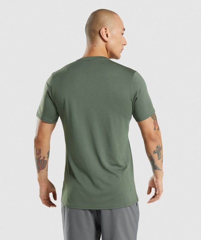 Gymshark Arrival Men's T Shirts Green | UAE-10RMHL