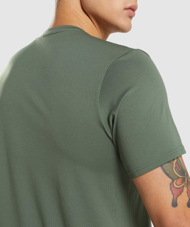 Gymshark Arrival Men's T Shirts Green | UAE-10RMHL