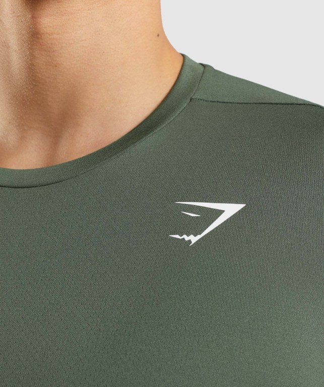 Gymshark Arrival Men's T Shirts Green | UAE-10RMHL