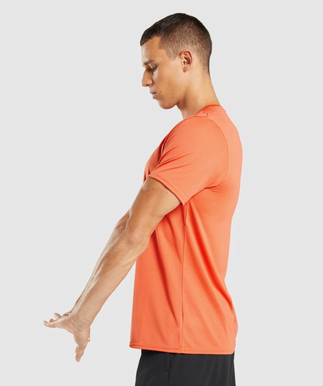 Gymshark Arrival Men's T Shirts Orange | UAE-29XZQJ