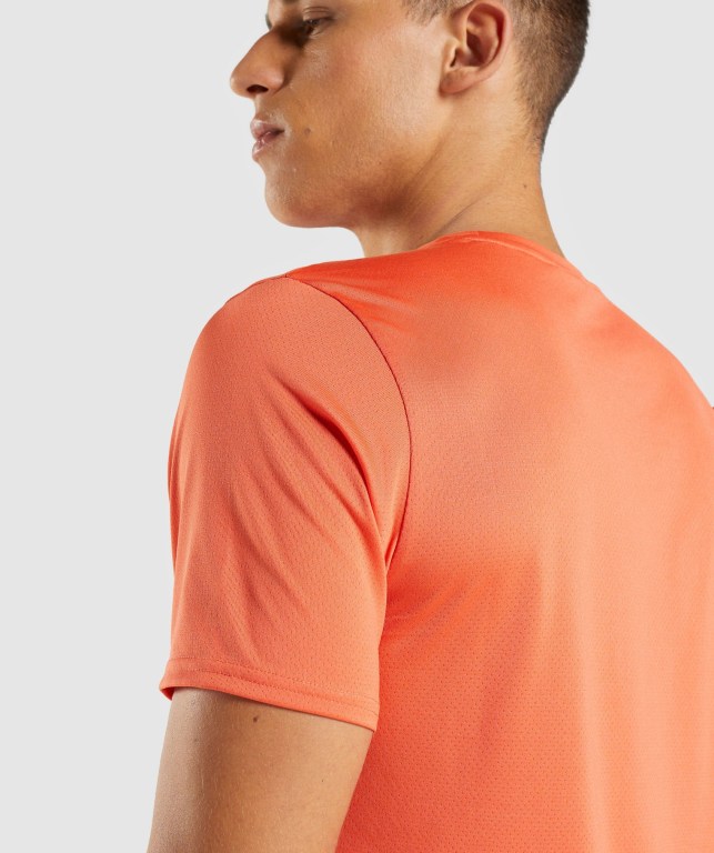 Gymshark Arrival Men's T Shirts Orange | UAE-29XZQJ