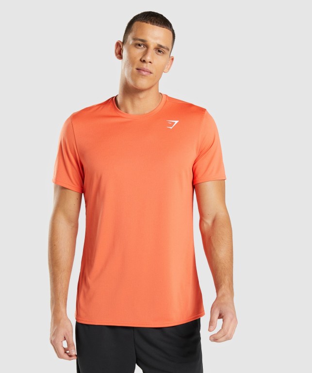 Gymshark Arrival Men\'s T Shirts Orange | UAE-29XZQJ