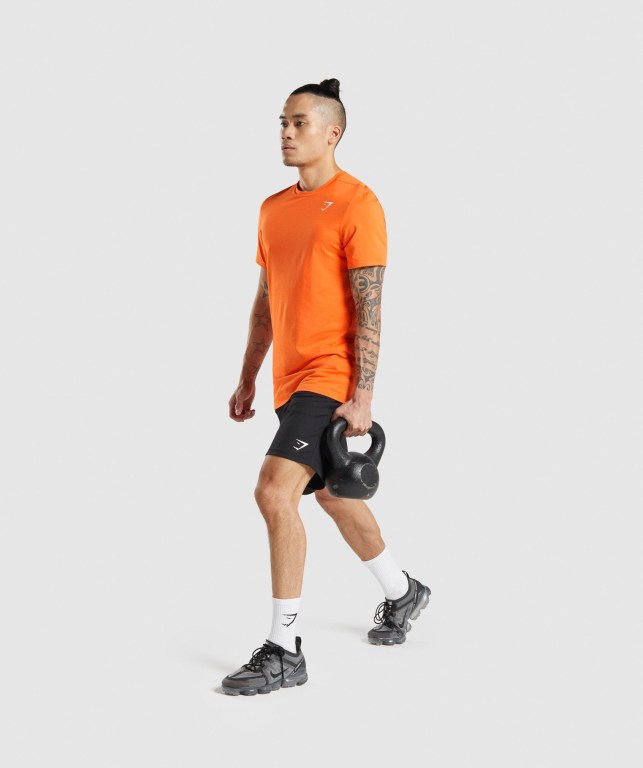 Gymshark Arrival Men's T Shirts Orange | UAE-65GMXN