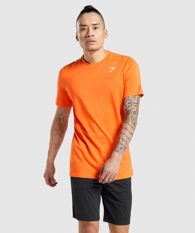 Gymshark Arrival Men\'s T Shirts Orange | UAE-65GMXN