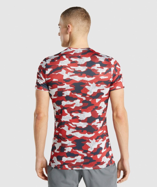 Gymshark Arrival Men's T Shirts Red | UAE-78PLCG