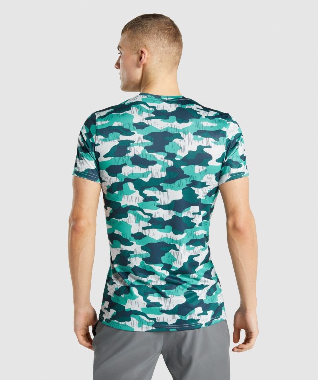 Gymshark Arrival Men's T Shirts Turquoise | UAE-80JNEQ