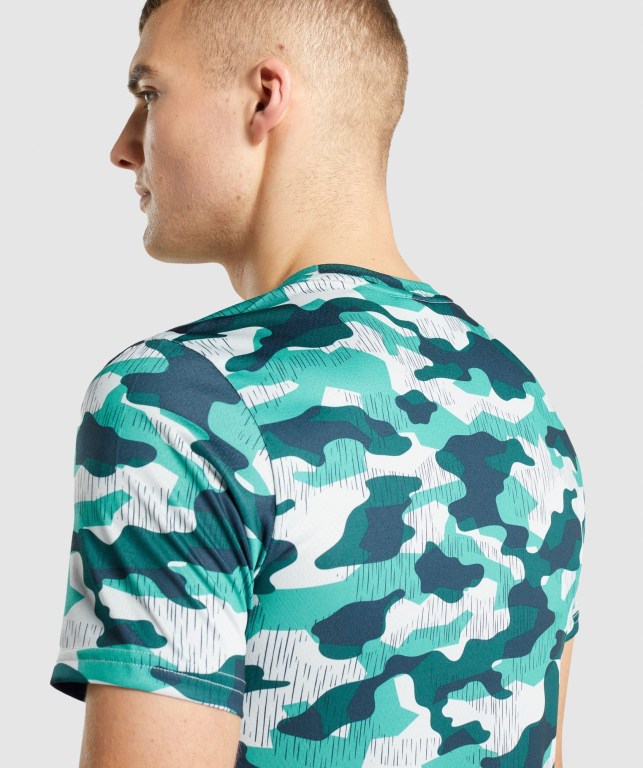 Gymshark Arrival Men's T Shirts Turquoise | UAE-80JNEQ