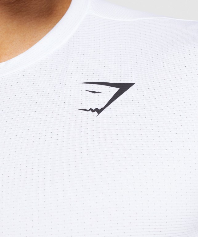 Gymshark Arrival Men's T Shirts White | UAE-50ZJAX