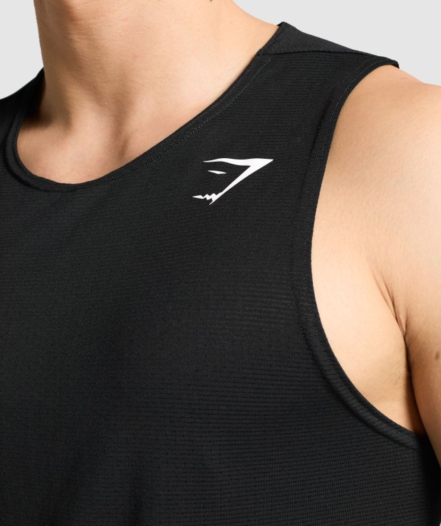 Gymshark Arrival Men's Tank Tops Black | UAE-02GFHA