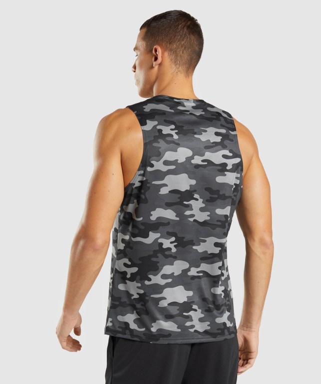 Gymshark Arrival Men's Tank Tops Grey | UAE-06ASBX