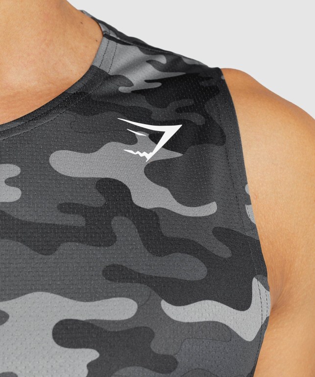 Gymshark Arrival Men's Tank Tops Grey | UAE-06ASBX