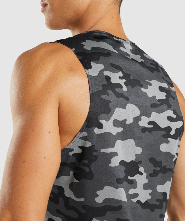 Gymshark Arrival Men's Tank Tops Grey | UAE-06ASBX