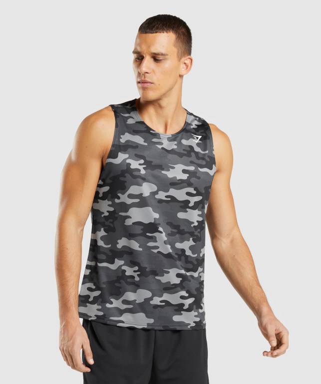 Gymshark Arrival Men\'s Tank Tops Grey | UAE-06ASBX