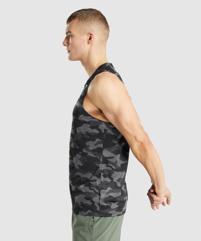 Gymshark Arrival Men's Tank Tops Grey | UAE-46GIUB