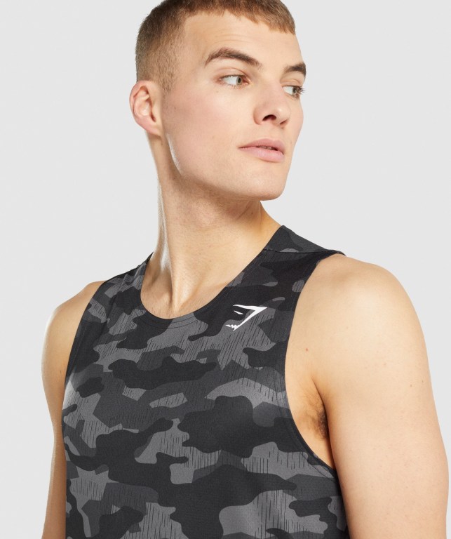 Gymshark Arrival Men's Tank Tops Grey | UAE-46GIUB