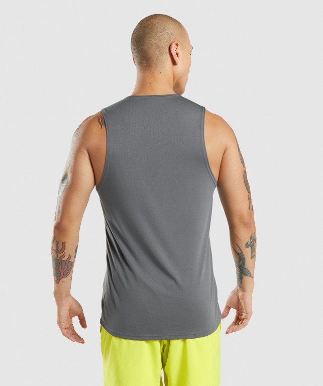 Gymshark Arrival Men's Tank Tops Grey | UAE-95ICEL