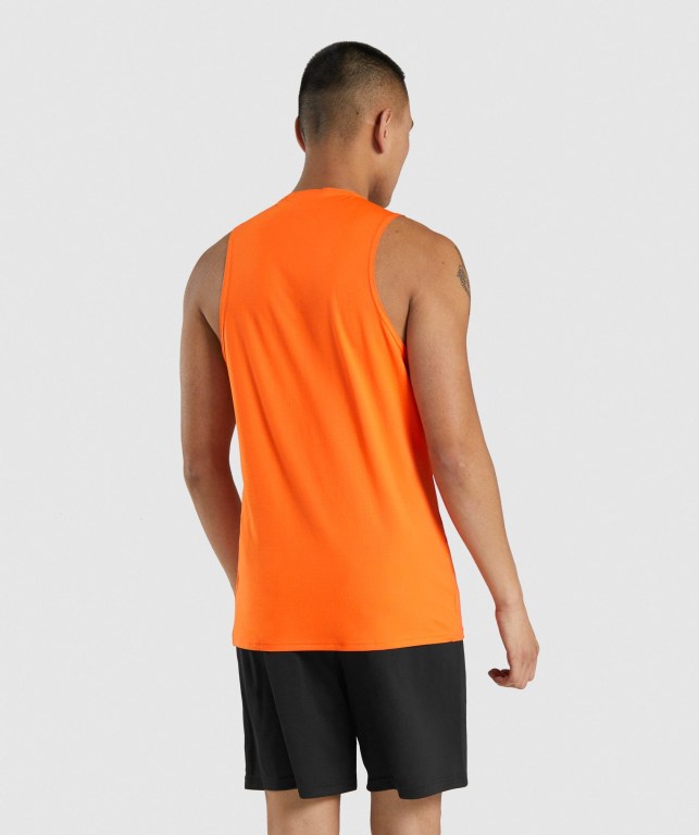 Gymshark Arrival Men's Tank Tops Orange | UAE-06XBWD