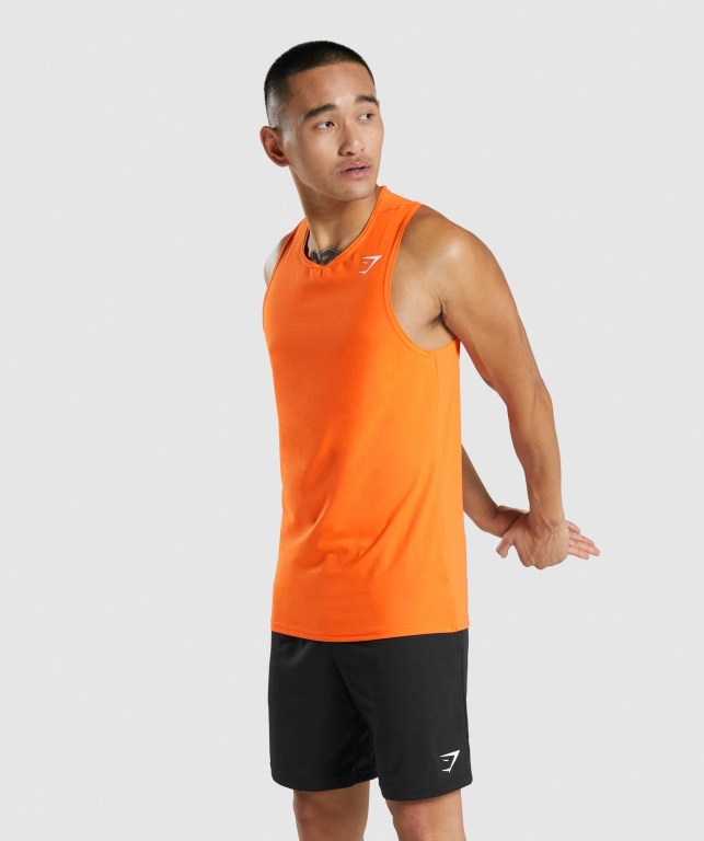 Gymshark Arrival Men's Tank Tops Orange | UAE-06XBWD