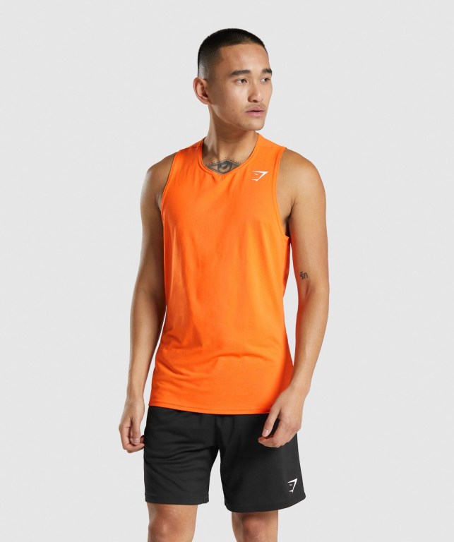 Gymshark Arrival Men\'s Tank Tops Orange | UAE-06XBWD