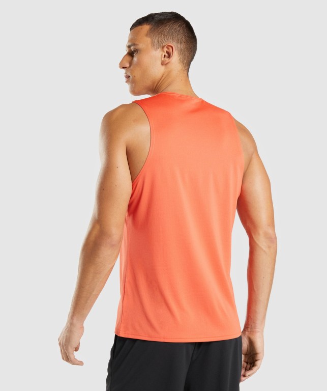 Gymshark Arrival Men's Tank Tops Orange | UAE-53XBIN