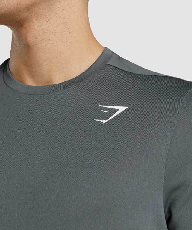 Gymshark Arrival Regular Fit Men's T Shirts Grey | UAE-36OEQG