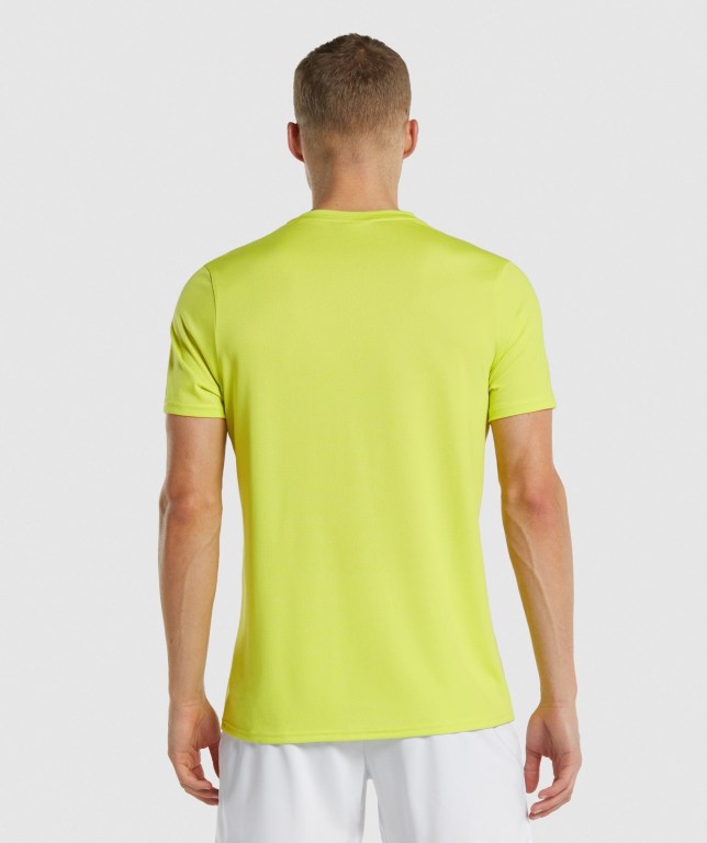 Gymshark Arrival Regular Fit Men's T Shirts Yellow | UAE-53CIHQ