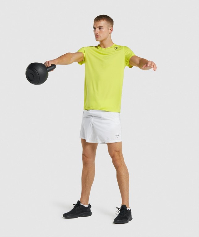 Gymshark Arrival Regular Fit Men's T Shirts Yellow | UAE-53CIHQ