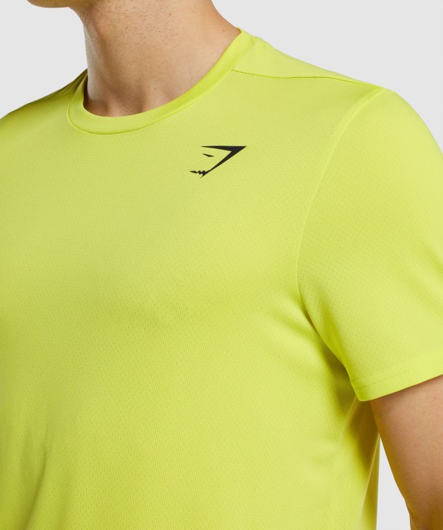 Gymshark Arrival Regular Fit Men's T Shirts Yellow | UAE-53CIHQ