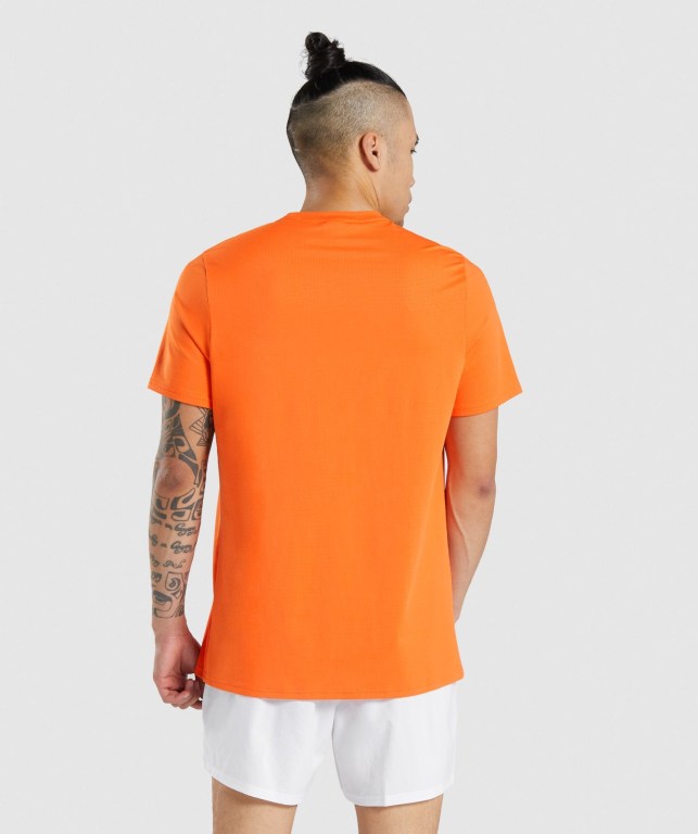 Gymshark Arrival Regular Fit Men's T Shirts Orange | UAE-70TVAJ