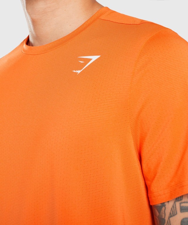 Gymshark Arrival Regular Fit Men's T Shirts Orange | UAE-70TVAJ