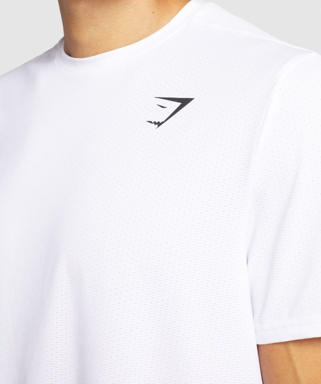 Gymshark Arrival Regular Fit Men's T Shirts White | UAE-76IJHT