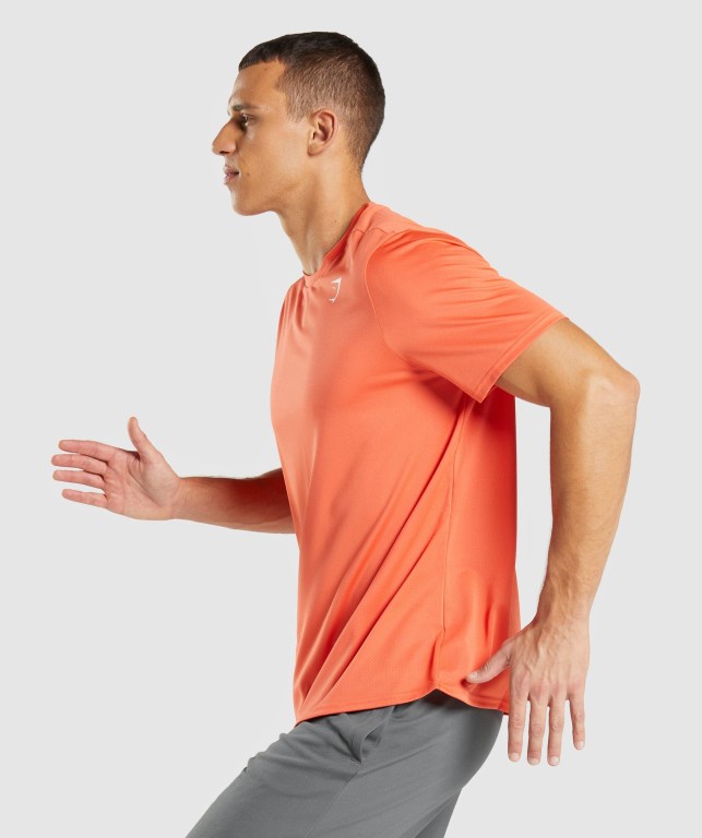 Gymshark Arrival Regular Fit Men's T Shirts Orange | UAE-89SZPE