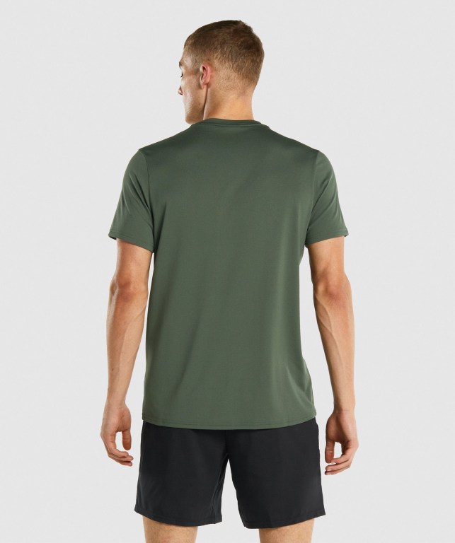 Gymshark Arrival Regular Fit Men's T Shirts Green | UAE-98XULN