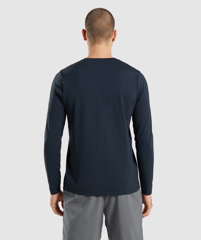 Gymshark Arrival Seamless Men's T Shirts Navy | UAE-89IKAJ